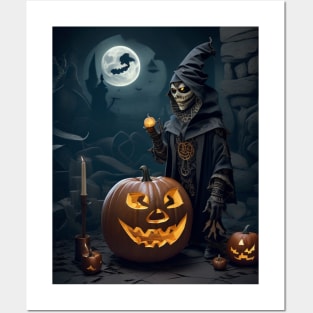 halloween pumpkin Posters and Art